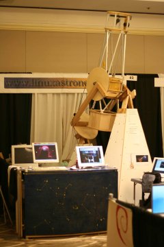 Linuxastronomy remote controlled telescope work in progress, status as of 'SCALE6' Southern California Linux Expo, in Los Angeles, February 2008.