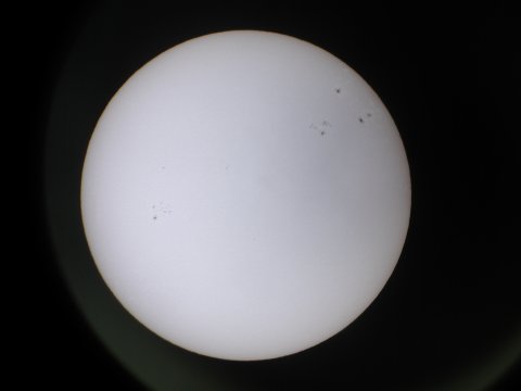 picture, Sun observation, 38 x magnification.