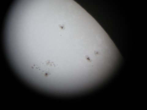 picture, Sun observation, 127 x magnification.