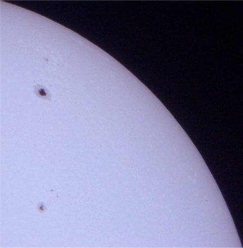picture, Sun spots observation, this view is a close up.